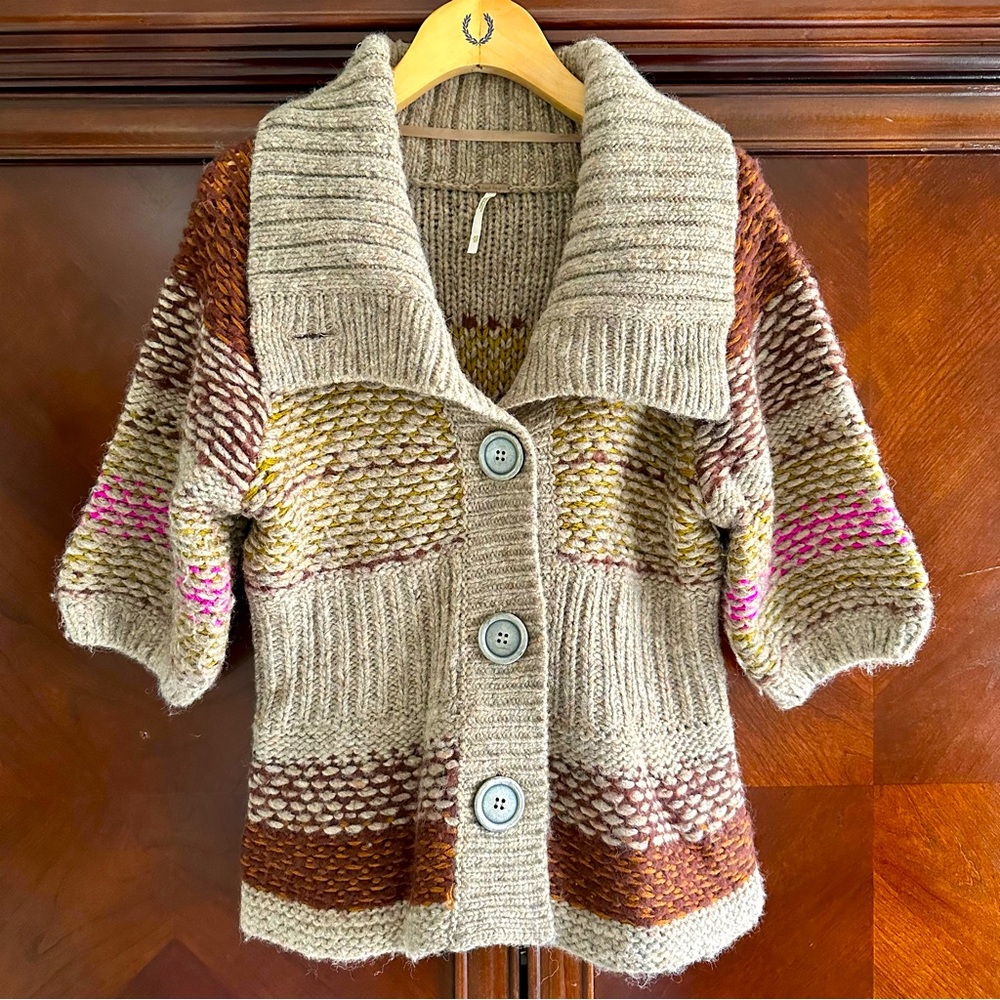 Free people- Chunky Cable Knit Cardigan Sweater